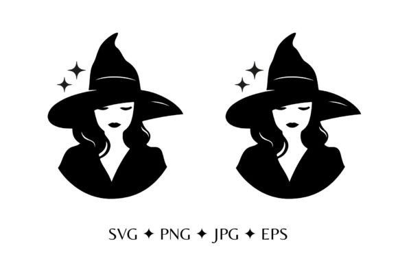 Download Charming Witch Silhouette Portrait SVG - Witch silhouette Collection