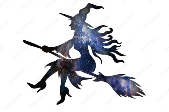 Download Halloween Witch Silhouette Riding Broom - Witch silhouette Collection