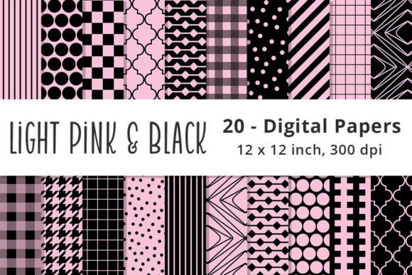 Download Light Pink and Black Scrapbook Papers - Scrapbook papers Collection