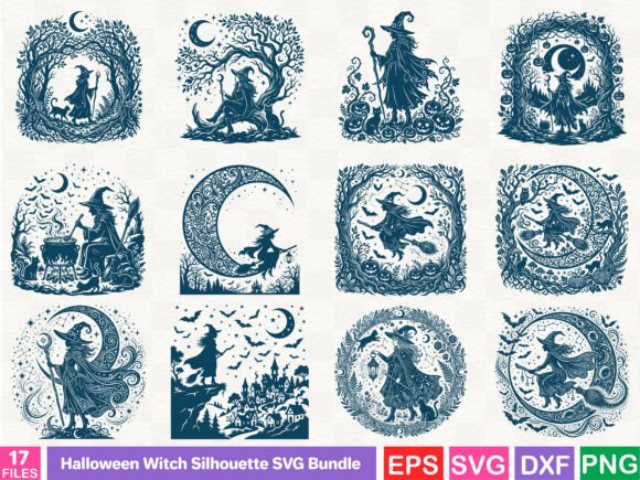 Download Halloween Witch Silhouette SVG Bundle - Witch silhouette Collection