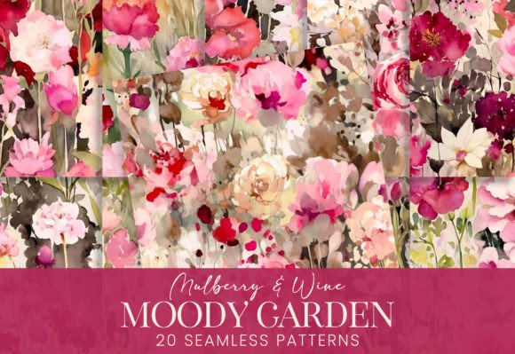 Download Berry Wine Pink Floral Garden Watercolor - Berry Collection