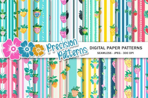 Download Strawberry Striped Pattern - Berry Collection