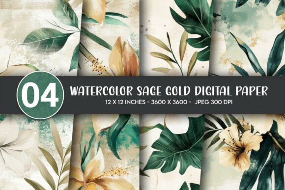 Download Emerald Coral Floral Digital Paper - Emerald Collection
